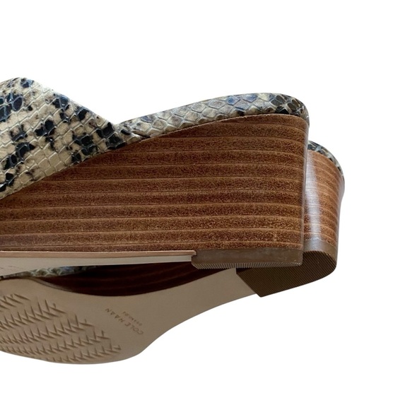 Cole Haan Adley Snake Print Leather Comfort Wedge Sandals Size 7B - Picture 8 of 14